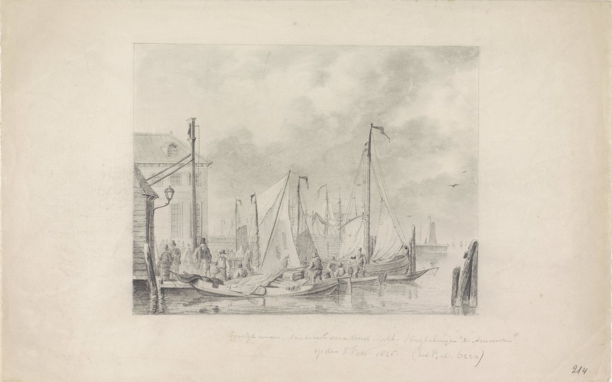 Příchod uprchlíků před povodní do Amsterdamu, 1825 od Anonymous