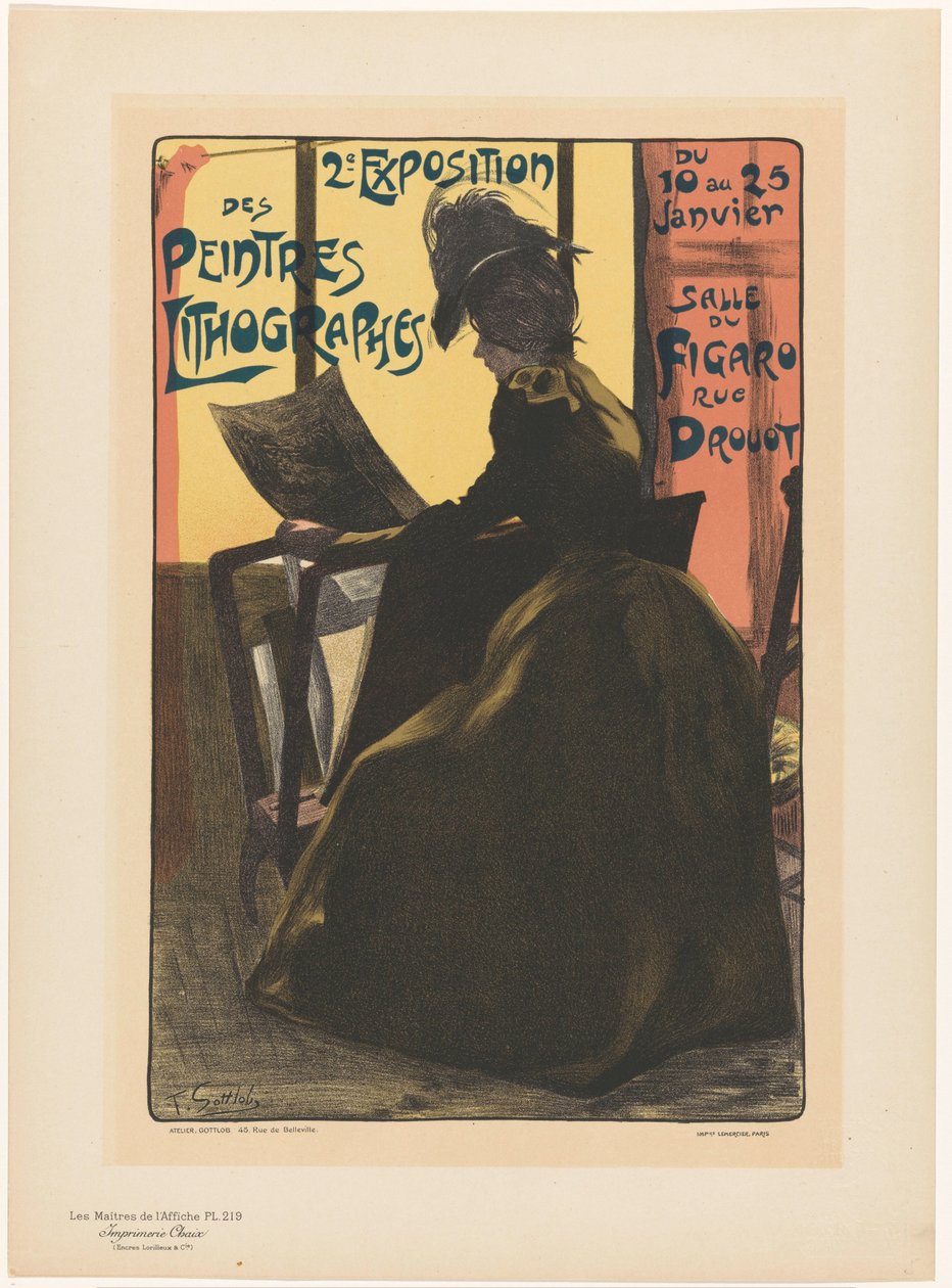 Reklama na druhou výstavu Peintres Lithographes v Salle du Figaro Les Maîtres de l