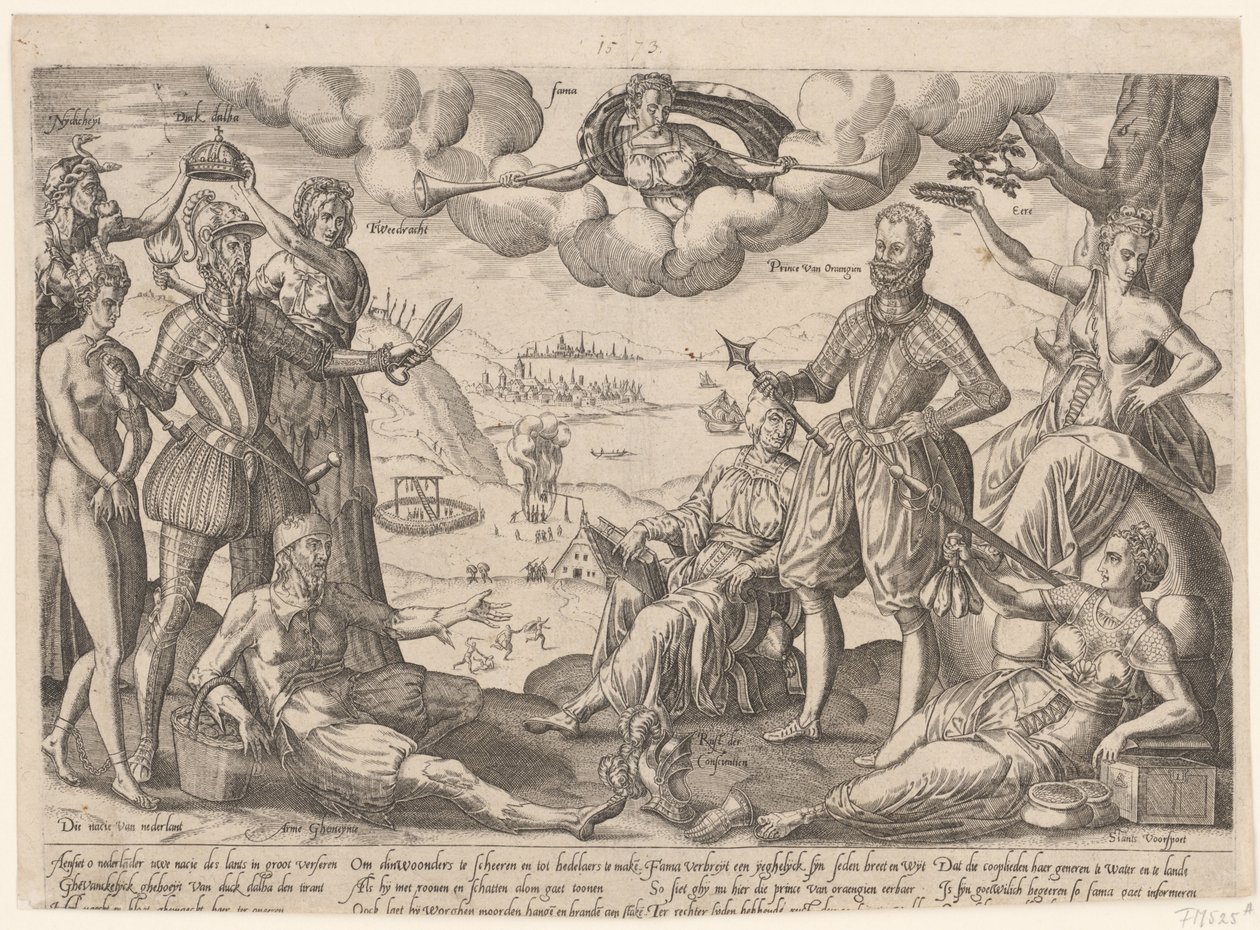 Alegorický tisk vévody z Alvy a prince z Orange Alegorický tisk vévody z Alvy a prince z Orange, c. 1572 od Anonymous