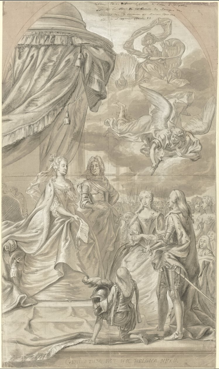Alegorie sňatku arcivévodkyně Marie Anny Rakouské a Karla Alexandra Lotrinského, 1744 od Anonymous