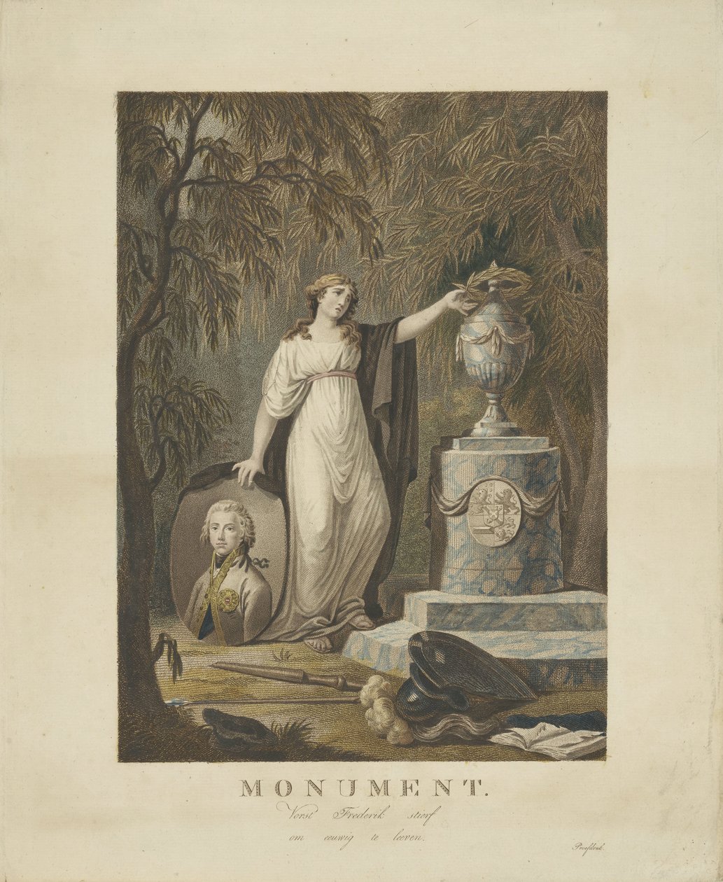Alegorický pohřební pomník Frederika, prince z Orange-Nassau, 1799 od Anonymous