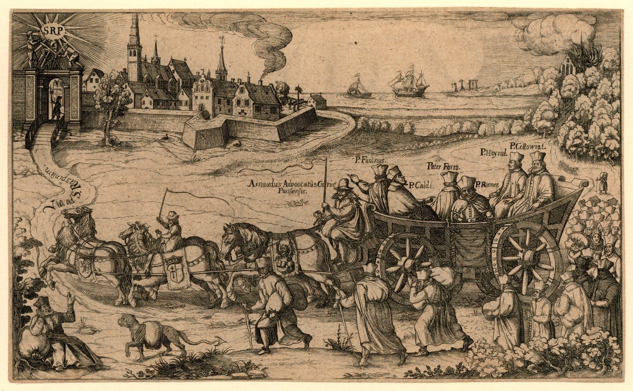 Bedevaart van de verdreven Boheemse en Hongaarse jezuïeten naar het Amsterdamse rasphuis, 1619 Jezuita vyhnaný z království Böheimb a Hungern převedl Wallfarth do Saint Raspino a Pono / do Amsterodamu ve věznici (titul od Anonymous