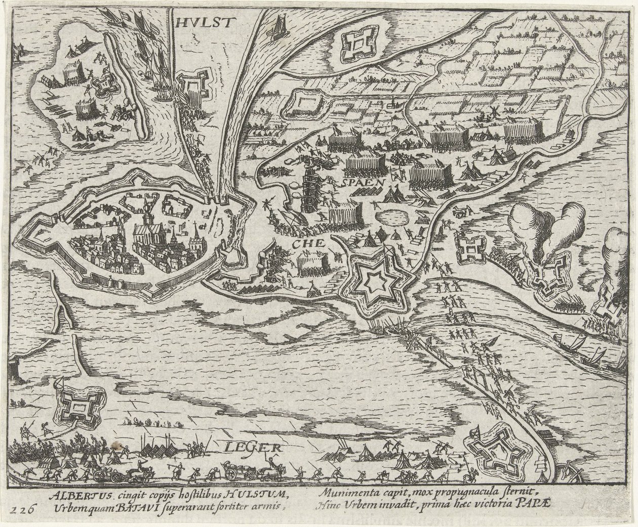Obléhání Hulstu arcivévodou Albrechtem, 1596 od Anonymous