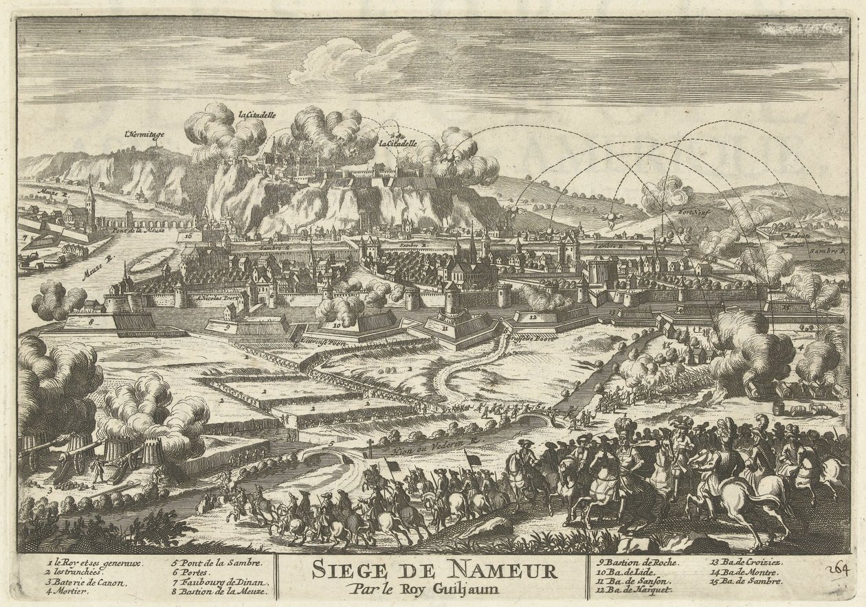 Beleg van Namen dveřní koning Willem III, 1695 Siege de Nameur od Roye Guiljauma (titul na objektu) Síly Evropy, Asie, Afriky a Ameriky (...) Stejně jako mapy pobřeží Francie a Španělska (název série na objektu) od Anonymous