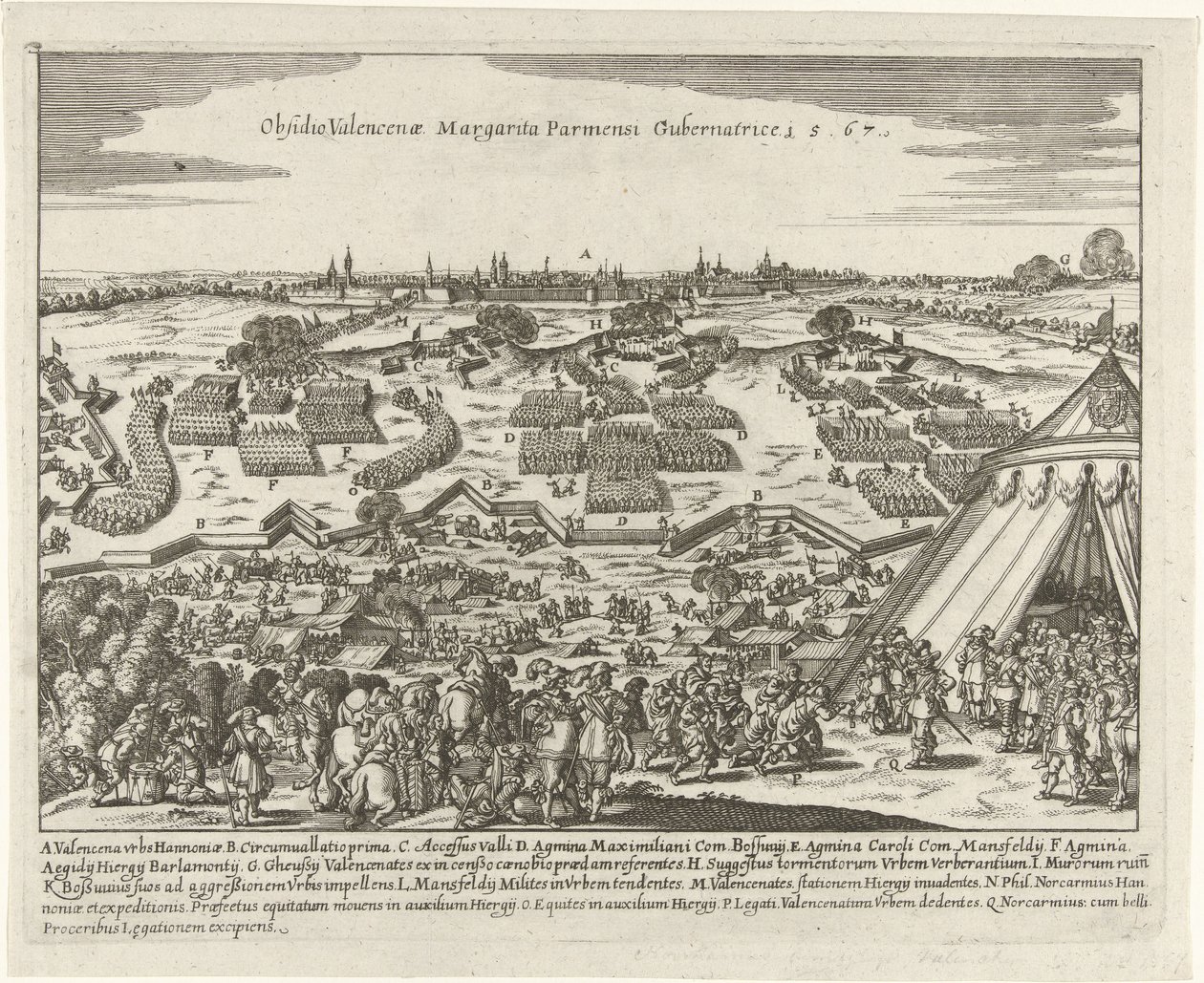 Beleg van Valenciennes, 1567 Obléhání Valenceny Margarita Parmesi Gubernatrice 15,67 (název na objektu) od Anonymous