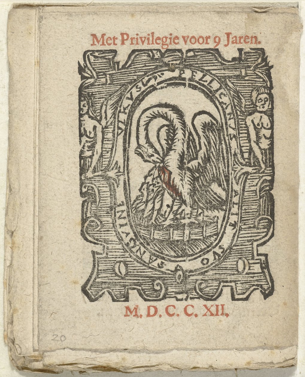 Stránka se značkou vydavatele, 1712 Ve kterém Lidt de Maen je / kde zemřeš / odejít nahý, pokud to není skvělá poznámka; Als Peste / Pleures is / ende sulck quaet / oock niet sonder des Meestersraet (název na objektu) od Anonymous