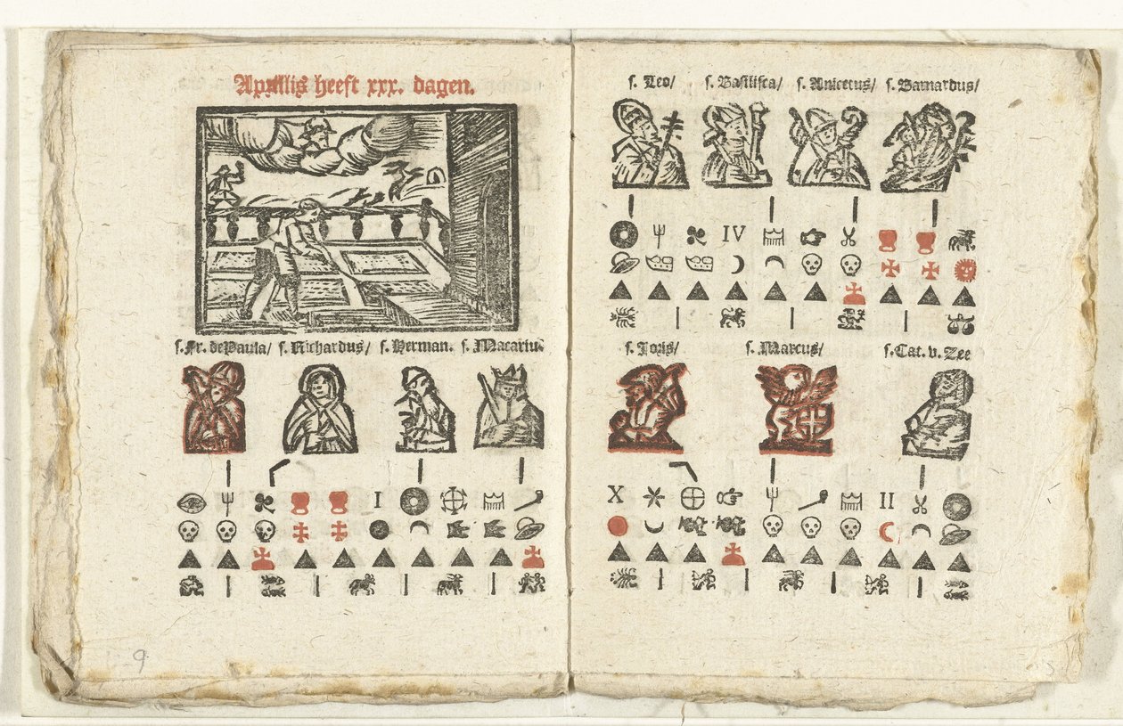 Stránky s předpovědí na měsíc duben, 1712 od Anonymous