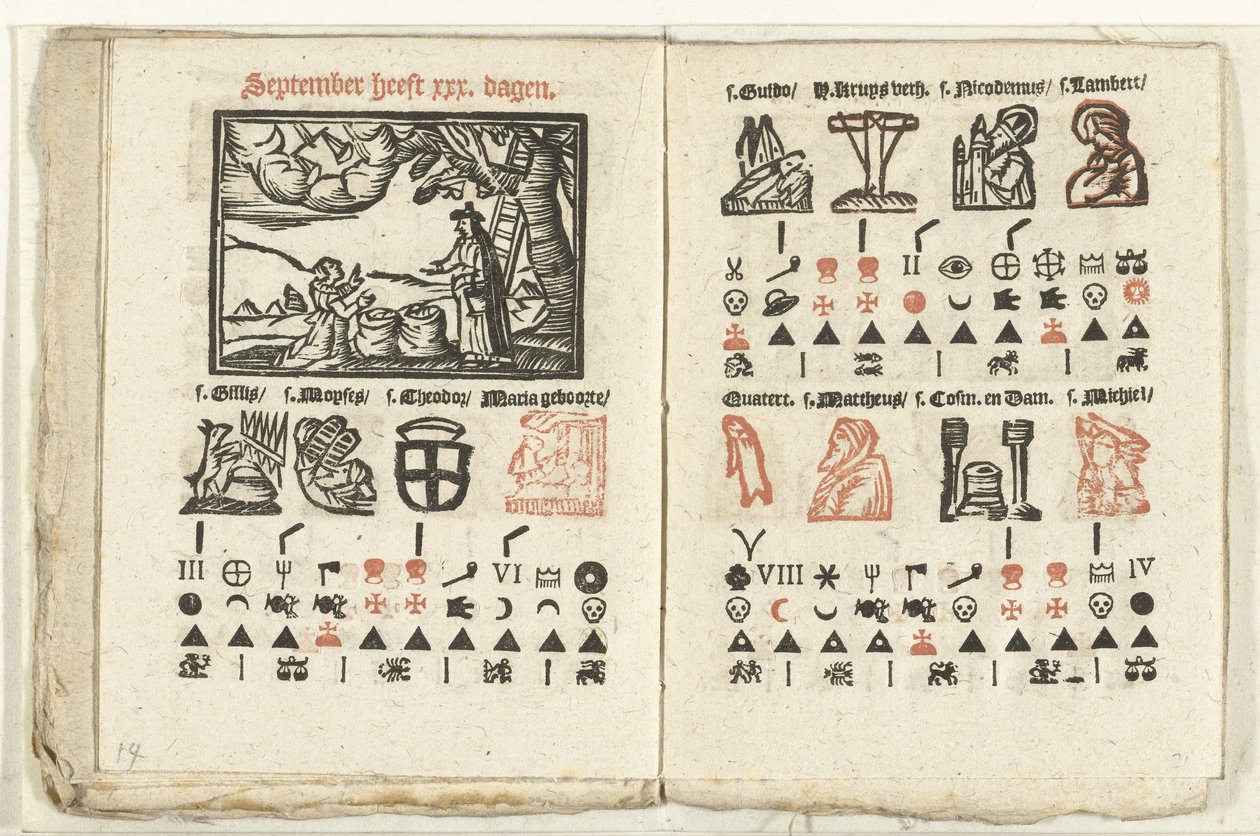Stránky s předpovědí na měsíc září, 1712 od Anonymous