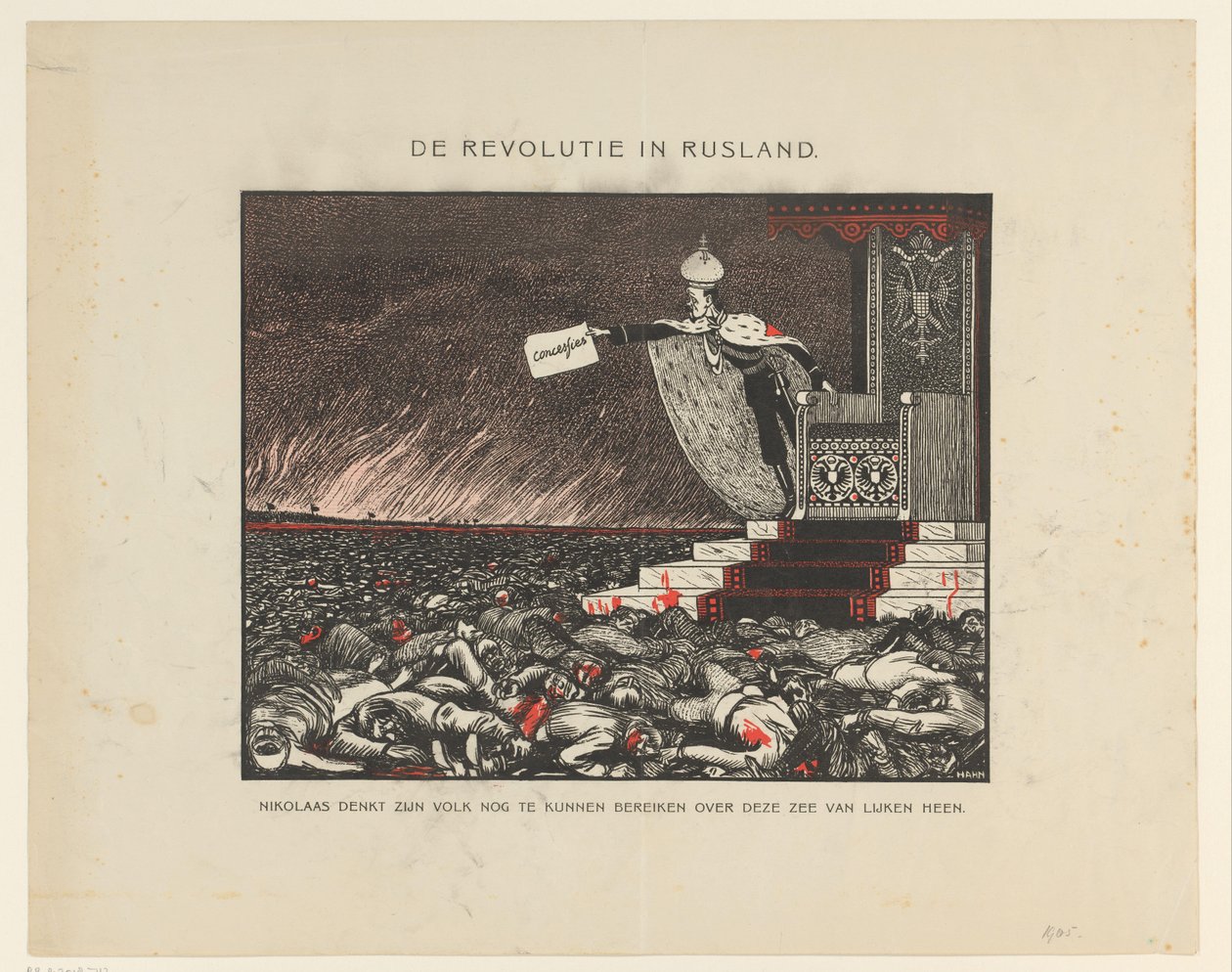 Krvavé potlačení ze strany cara Nicholase II revoluce z roku 1905 Revoluce v Rusku (název na předmětu) od Anonymous