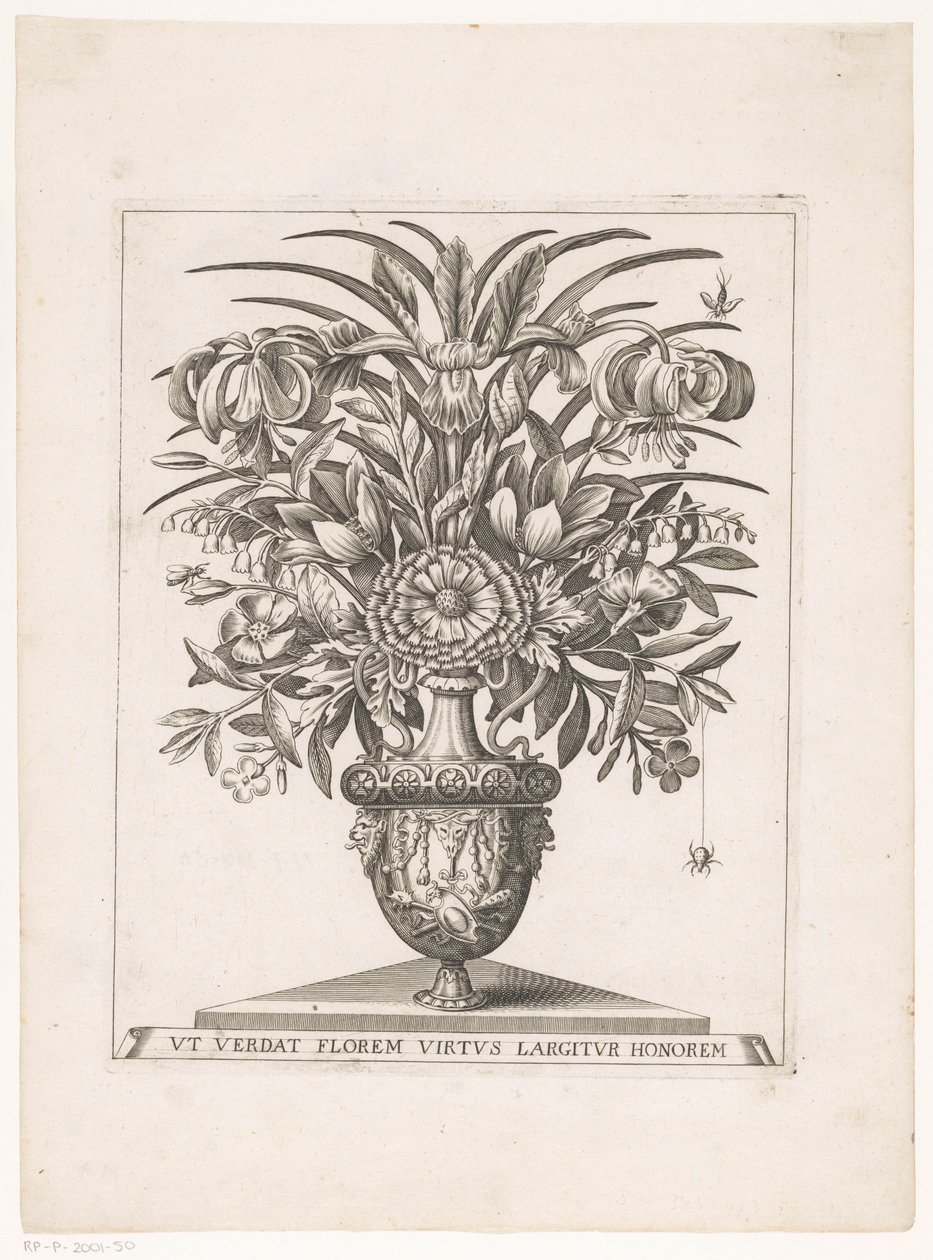 Bloemen ve vaas potkal leeuwenkoppen (název na objektu) od Anonymous
