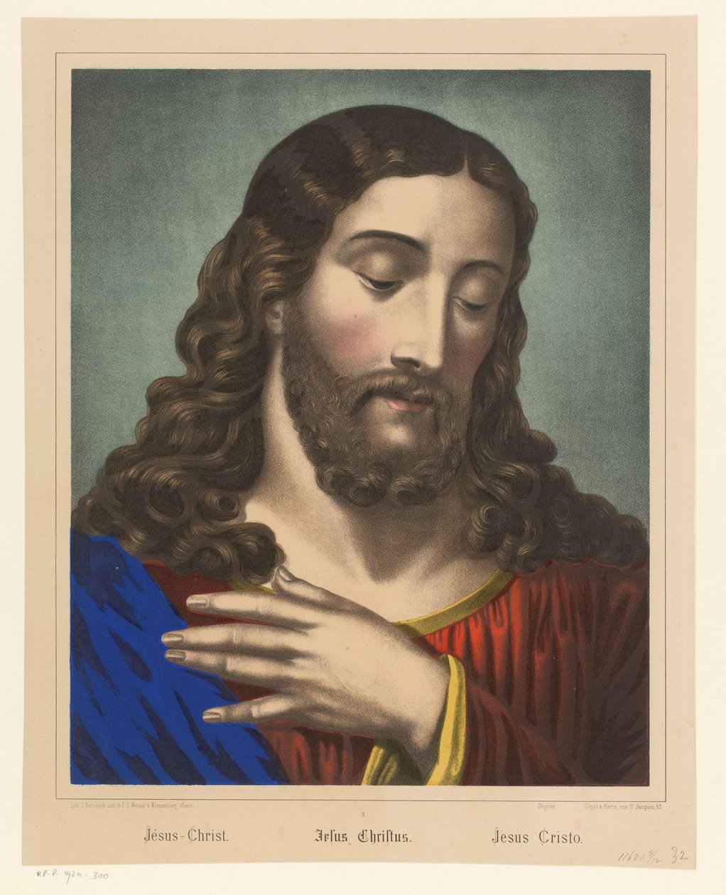 Kristus s rukou na hrudi Jesus Christ / Jesus Christ / Jesus Cristo (titul na předmětu) od Anonymous