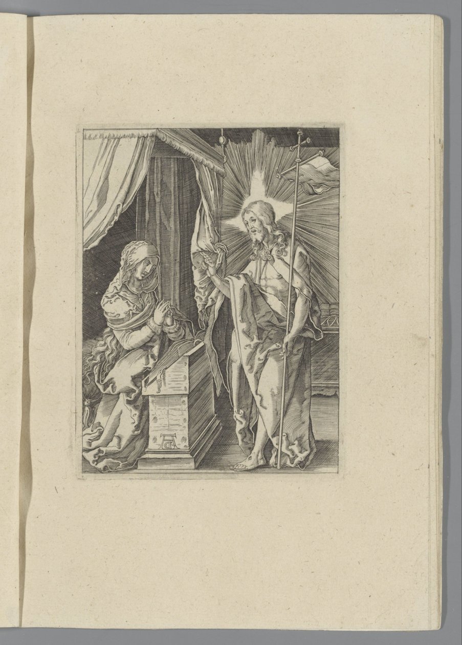 Kristus se zjevuje své Matce The Little Passion (název série) Passio Christi Ab Alberto Durer Nurenburgensi Effigiata (název série) od Anonymous