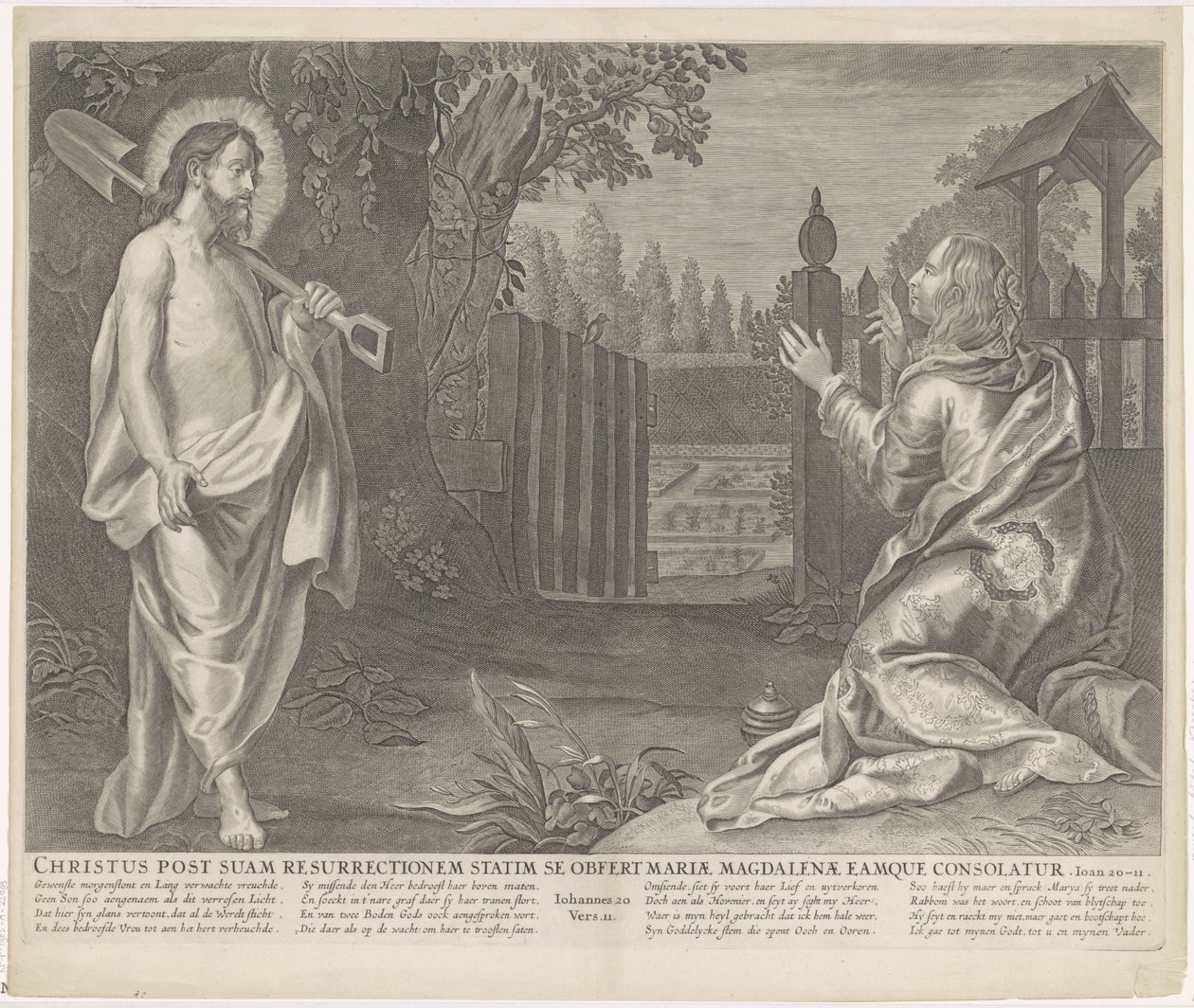 Christus verchicht als tuinman aan Mary Magdalene (Nedotýkej se mě) Kristus se ihned po svém vzkříšení představuje Marii Magdaleně a utěšuje ji (titul na předmětu) Royal Bijbel (název série) od Anonymous