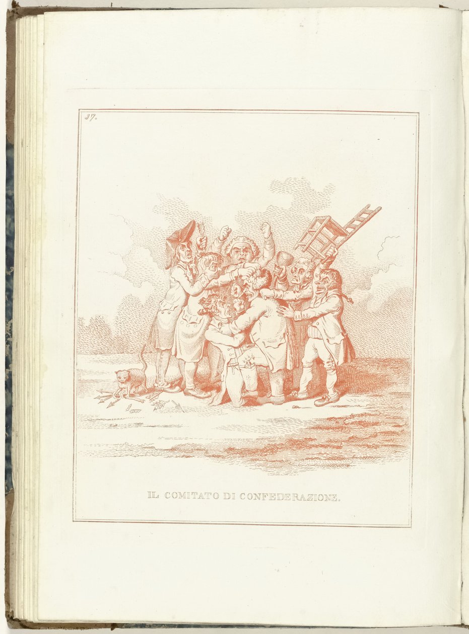 Comité van Bondgenootschap, 1795 Výbor konfederace (název o objektu) Hollandia Regenerata (italská kopie) (název série) Regenerace Holandska: Specchio všem regenerovaným národům (název série na objektu) od Anonymous