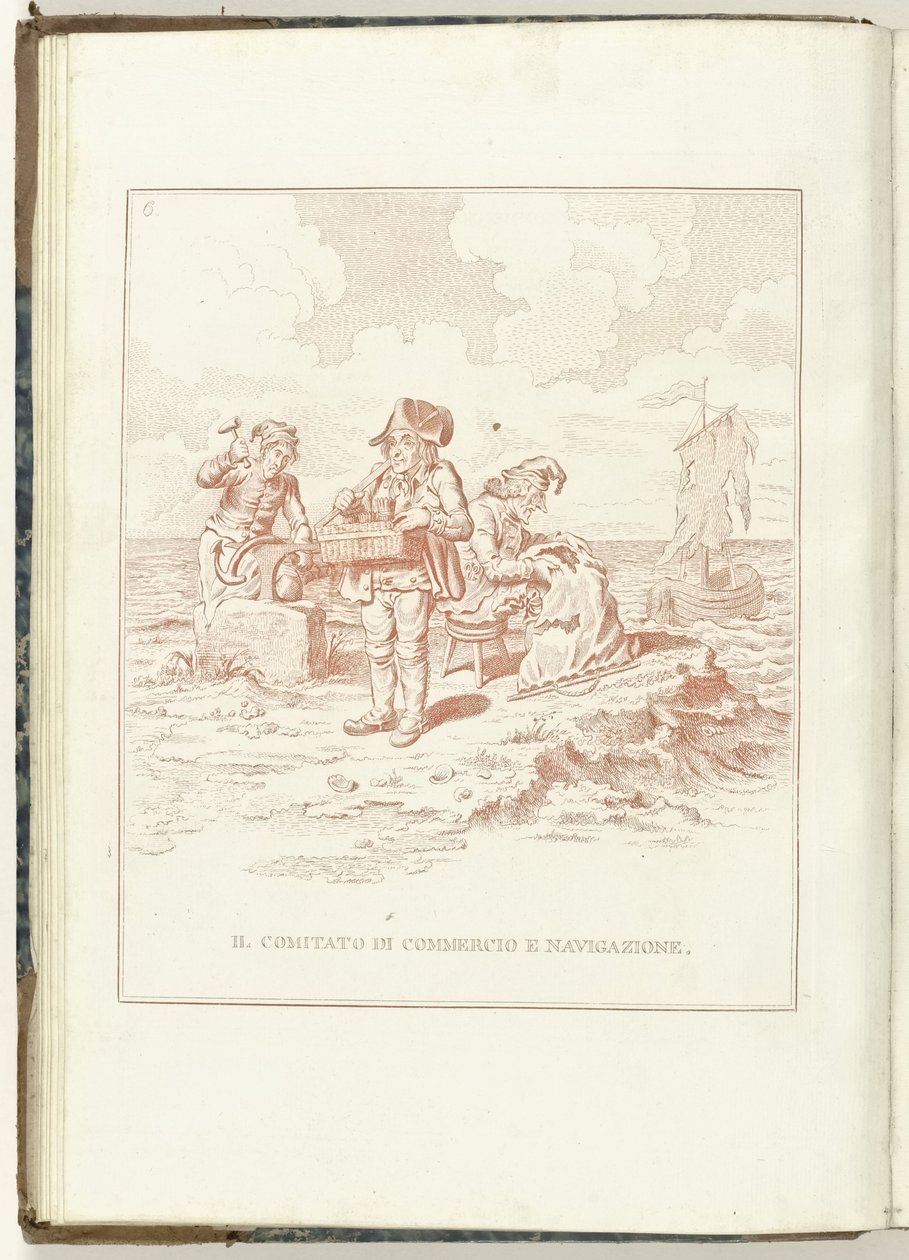 Comité van Koophandel en Zeevaart, 1795 Výbor pro obchod a plavbu (název o objektu) Hollandia Regenerata (italská kopie) (název série) Regenerace Holandska: Specchio všem regenerovaným národům (název série na objektu) od Anonymous