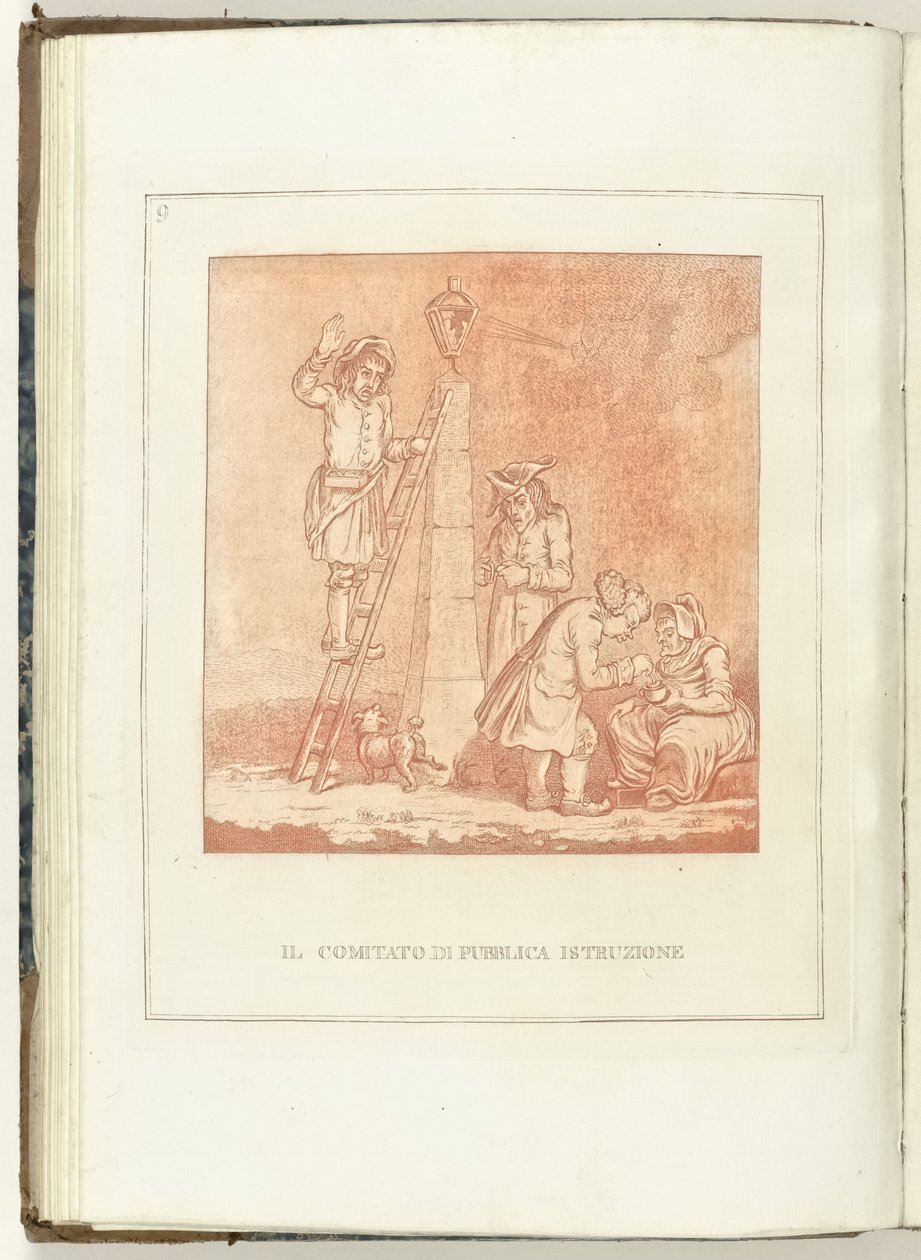 Comité van Voorlichting, 1795 Výbor pro vzdělávání (název předmětu) Hollandia Regenerata (italská kopie) (název série) Regenerace Holandska: Specchio všem regenerovaným národům (název série na objektu) od Anonymous