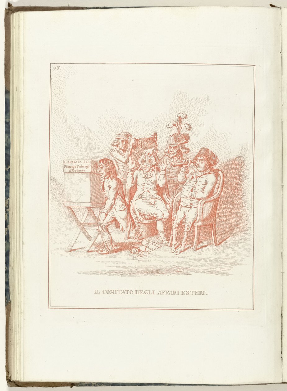 Comité voor Buitenlandse Zaken, 1795 Výbor pro zahraniční věci (název předmětu) Hollandia Regenerata (italská kopie) (název série) Regenerace Holandska: Specchio všem regenerovaným národům (název série na objektu) od Anonymous