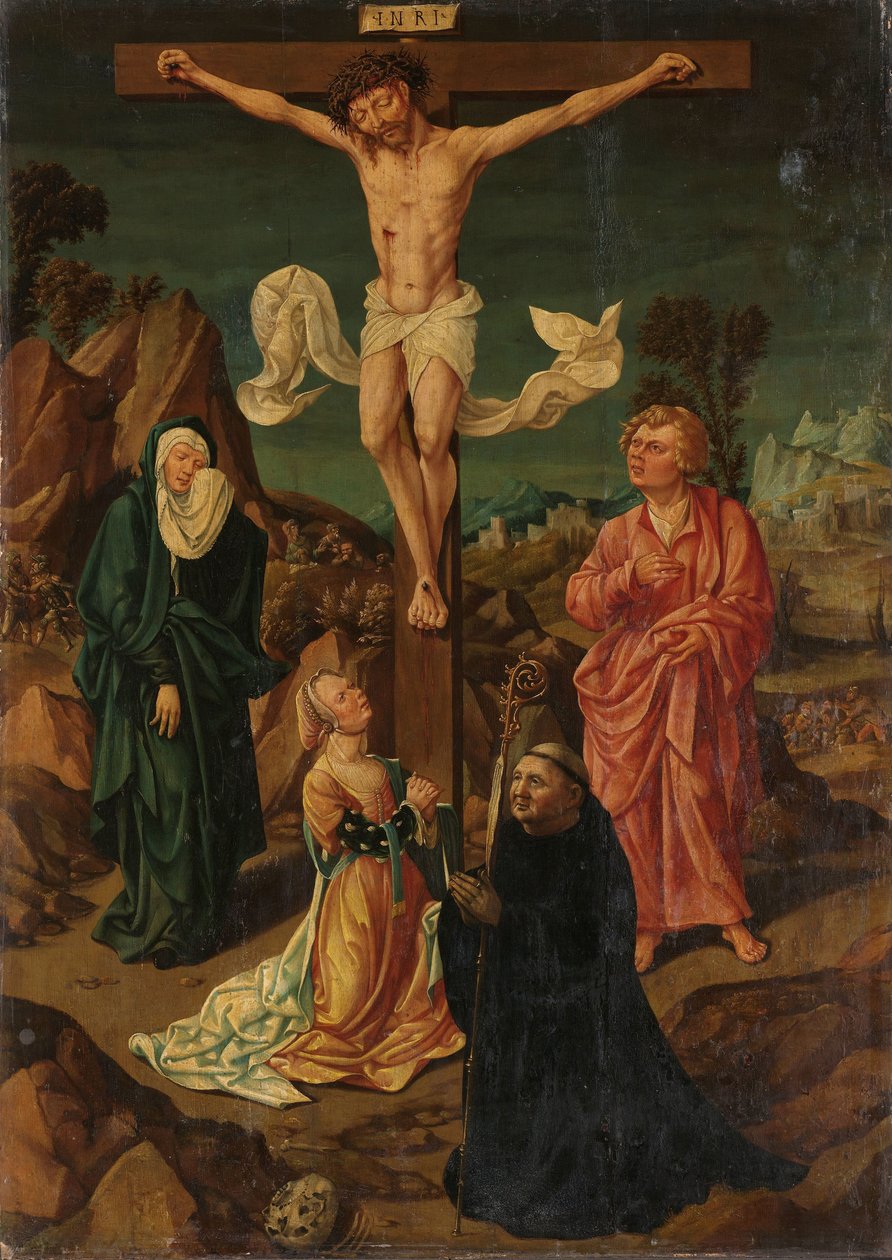 Ukřižování s Pannou, svatým Janem, Máří Magdalenou, donátorkou od Anonymous