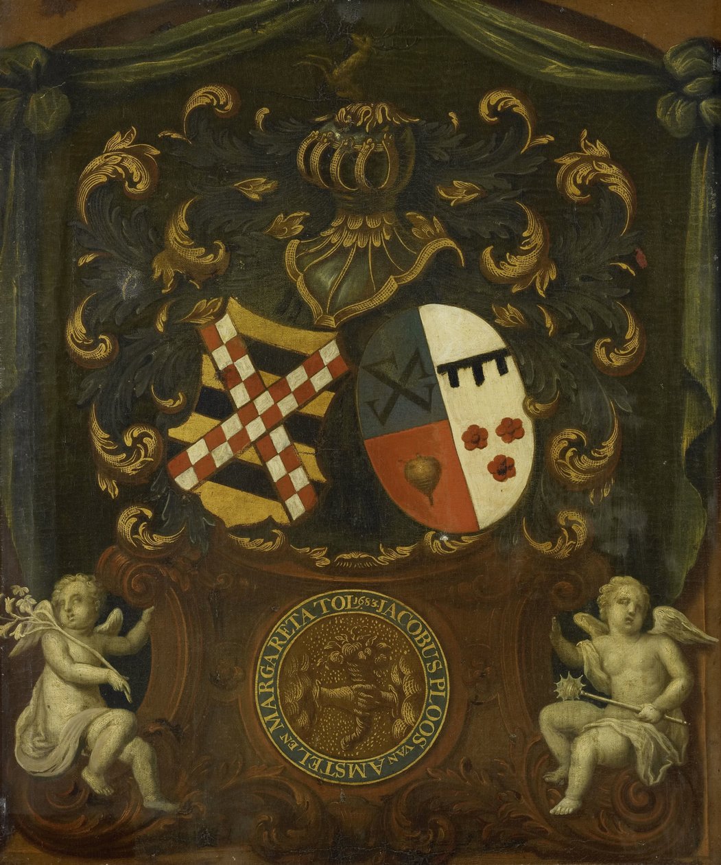 Zbraně aliance Jacoba Ploose van Amstela a Margarety Tol, 1683 od Anonymous