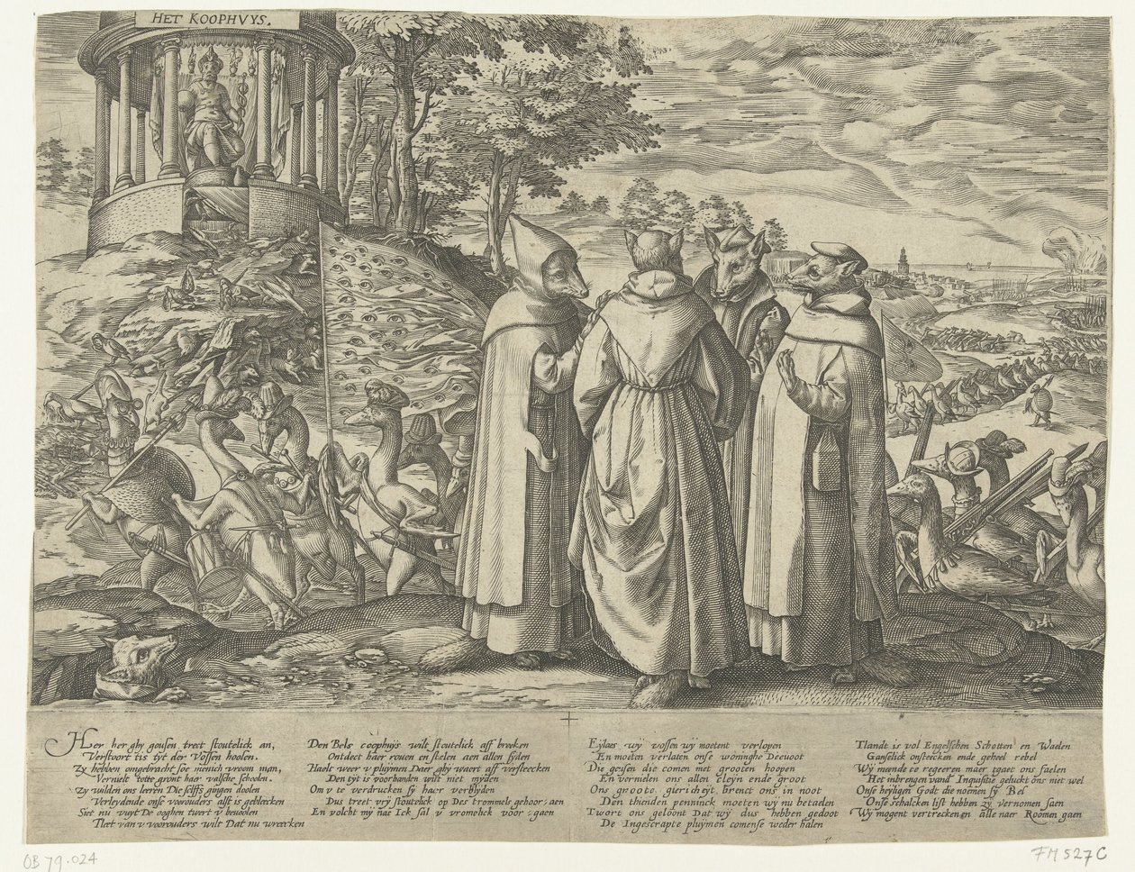 Husy honí lišky, kolem roku 1572 od Anonymous