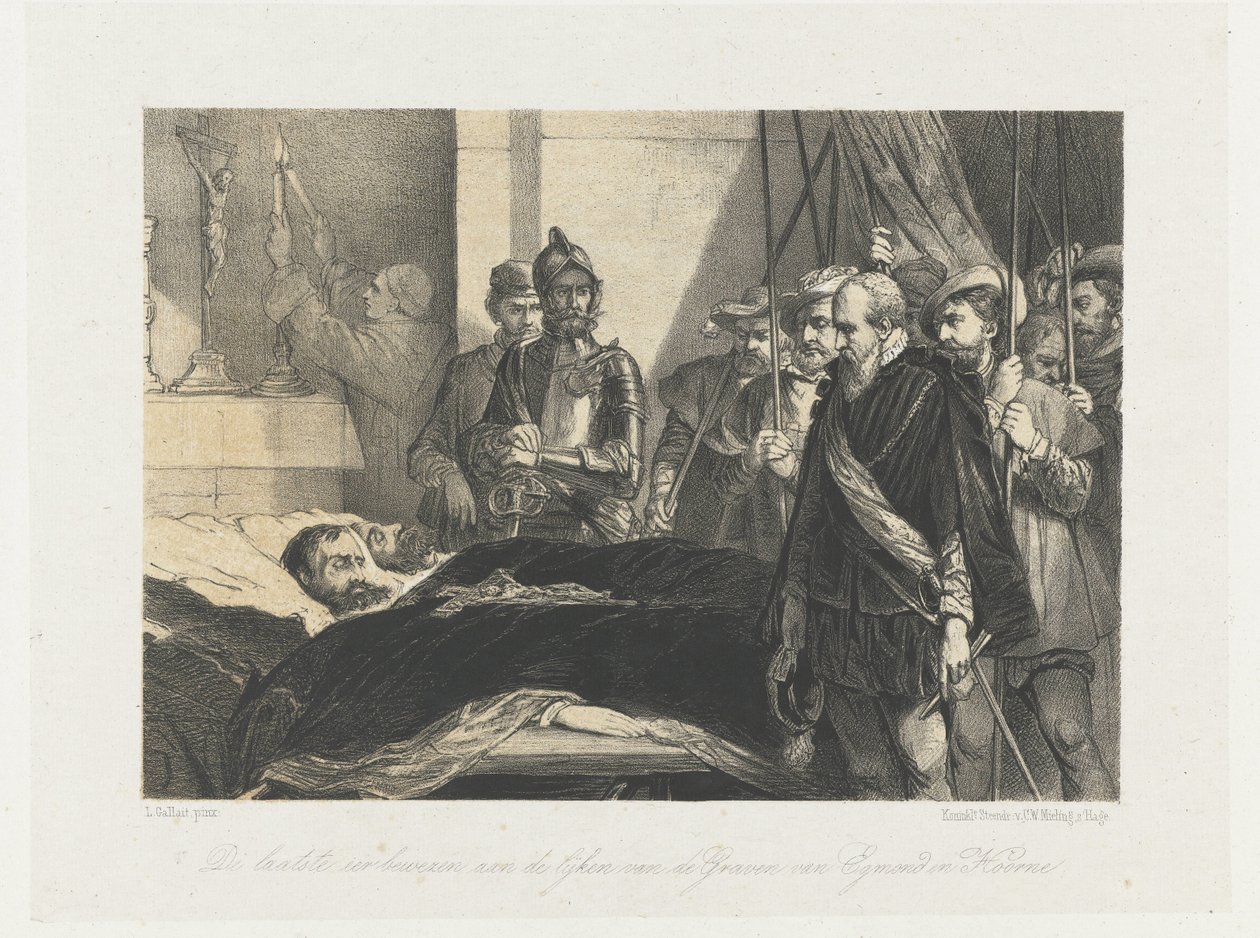 Poslední hold mrtvolám Egmonda a Horna, 1568 Poslední pocta vzdaná mrtvolám hrabat z Egmonda a Hoorne (titul na předmětu) od Anonymous
