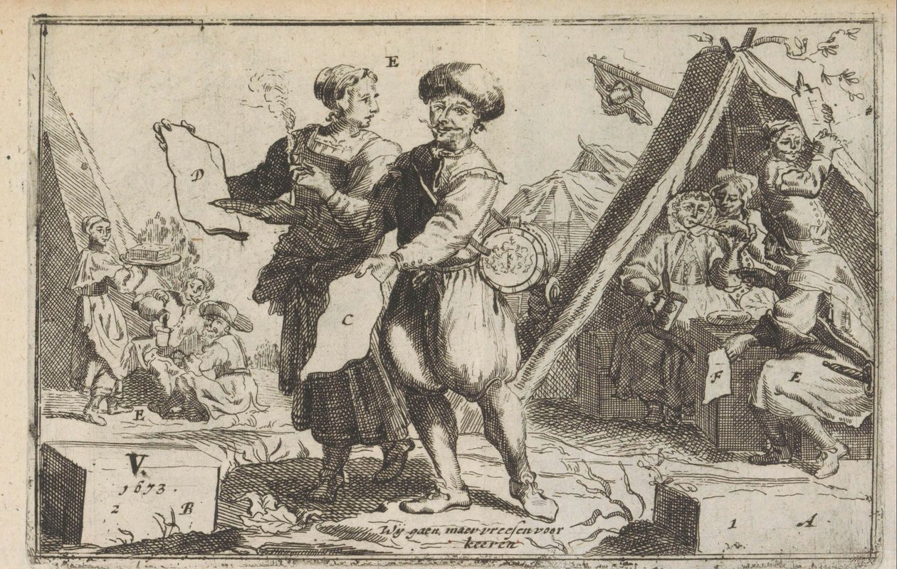 Stateční Batavians, 1673 Stateční Bataviers / Le vaillans Bataviers (název na objektu) od Anonymous
