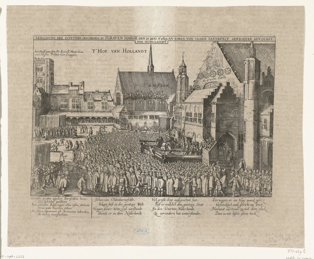 De onthoofding van Johan van Oldenbarnevelt, 1619 Abbildung der Iustitien Geschehen in s
