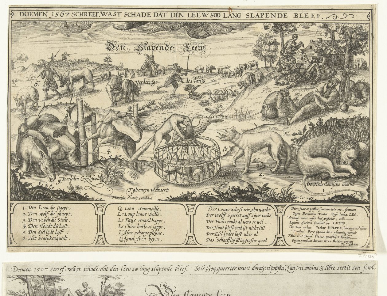 Spící lev, 1567 The Sleeping Leew (název na objektu) od Anonymous