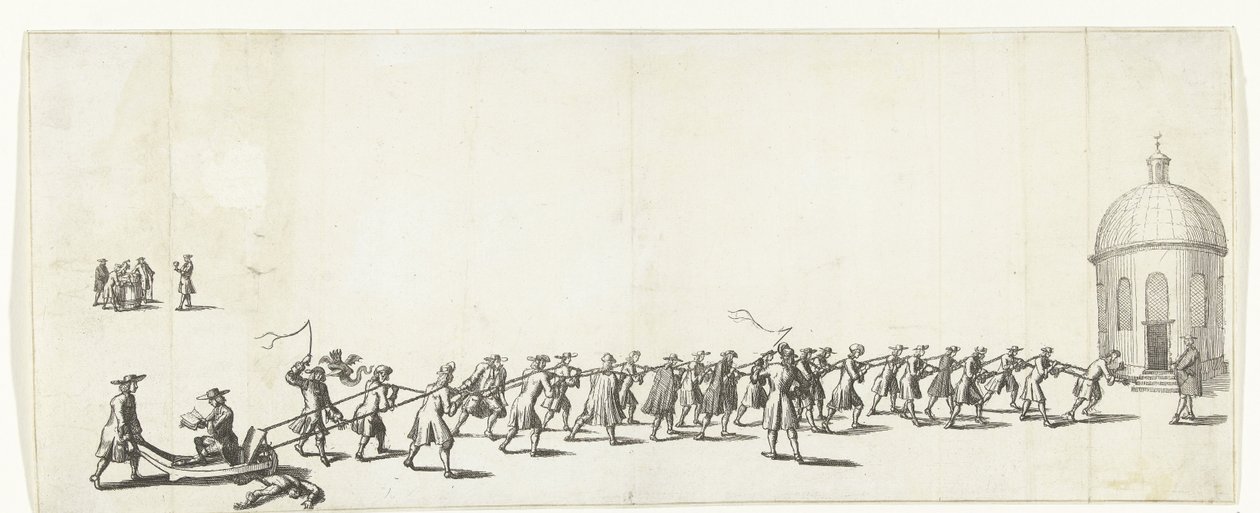 Dominicus je tažen na kolečku do luteránského kostela Ronde, 1683-1684 od Anonymous