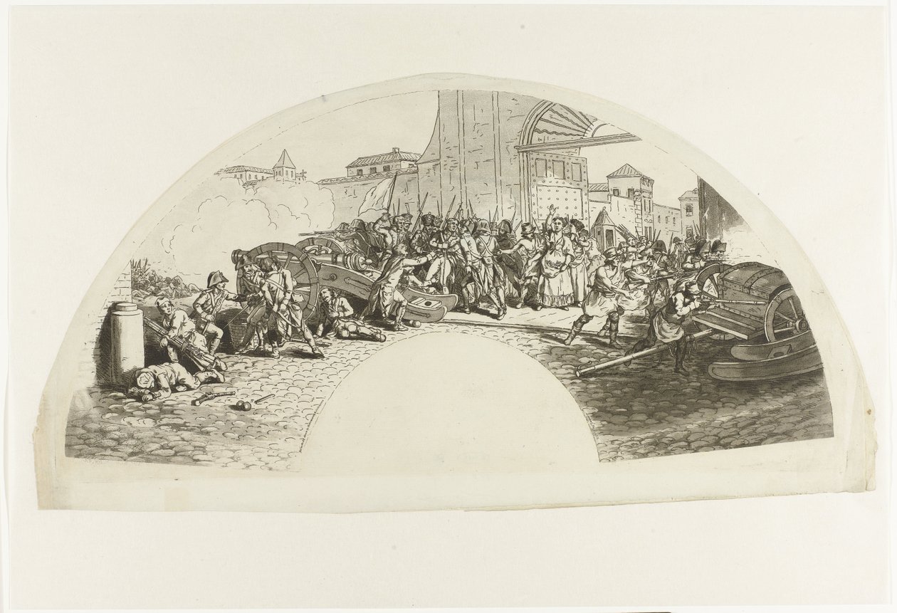 Smrt španělských vlastenců Luise Daoize a Pedra Velarde y Santillán při obraně Madridu proti francouzským jednotkám v Parque de Artilleria 2. května 1808 Dia Dos de Mayo z roku 1808. A Madrid od Anonymous