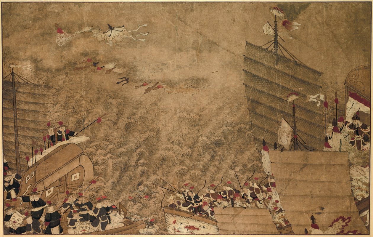 Námořní bitva mezi japonskými piráty a Číňany The Wonders of Mazu (název série) od Anonymous