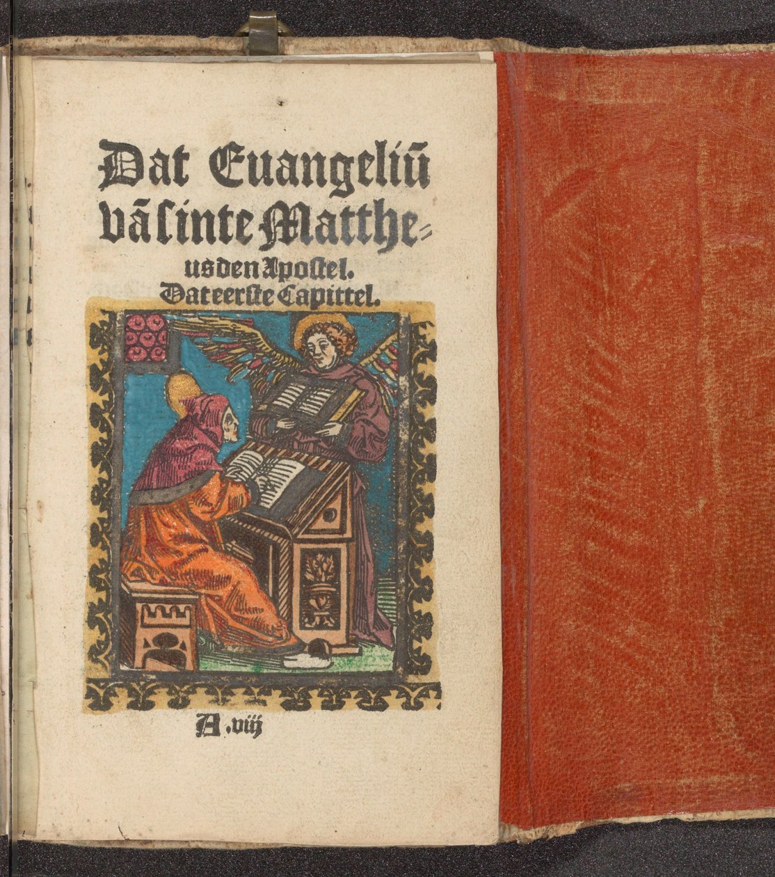 Evangelista Matouš píše své evangelium Evangelium svatého apoštola Matouše. Ta první kapitola (název na předmětu) Stupid Passion (název série) od Anonymous