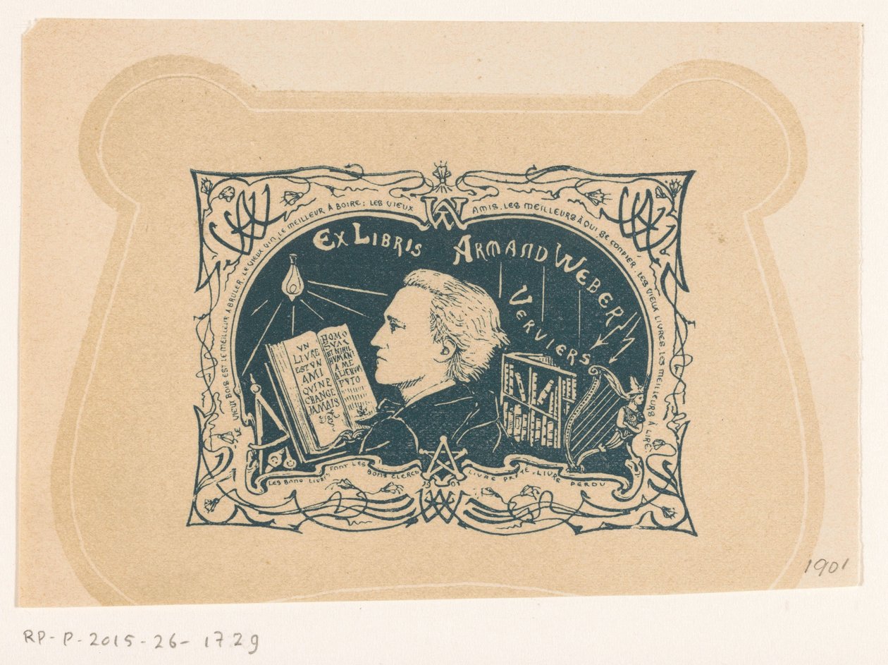 Ex libris van Armand Weber od Anonymous