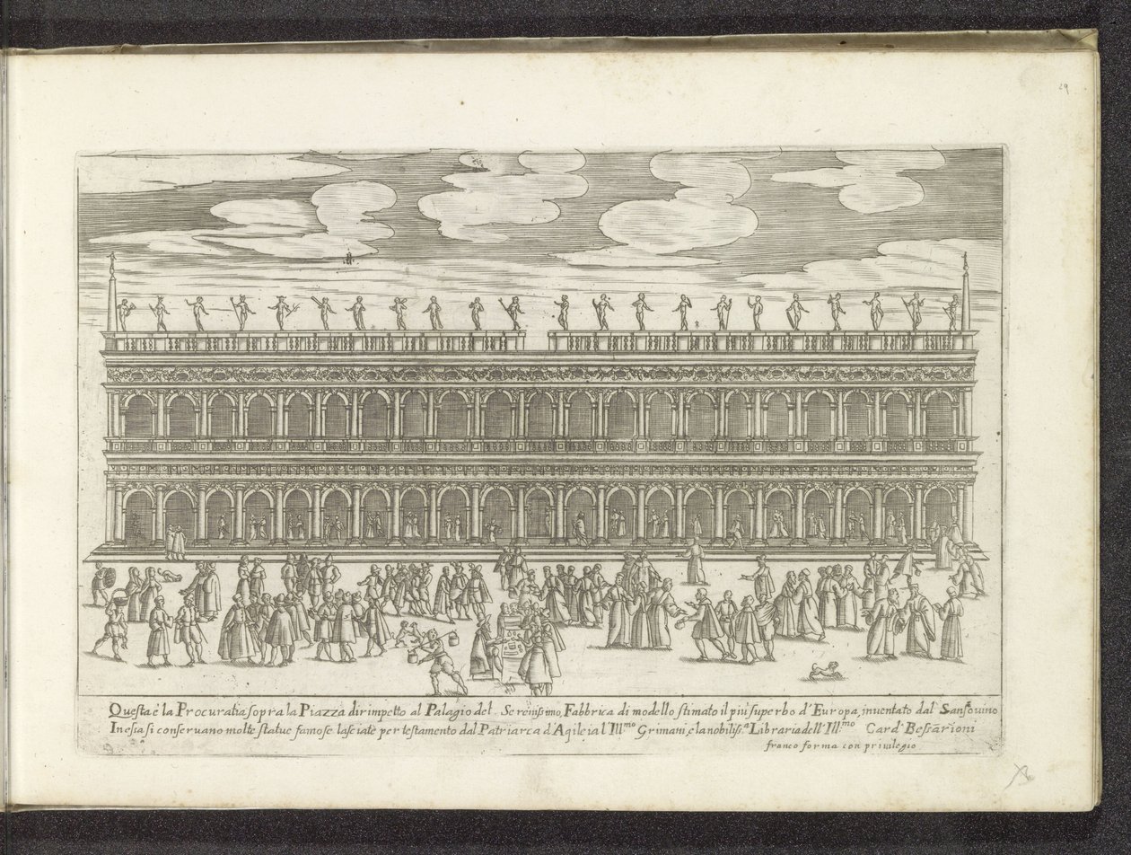 Fasáda z Biblioteca Marciana te Venetië Scènes uit het Venetiaanse leven (název série) Habiti d