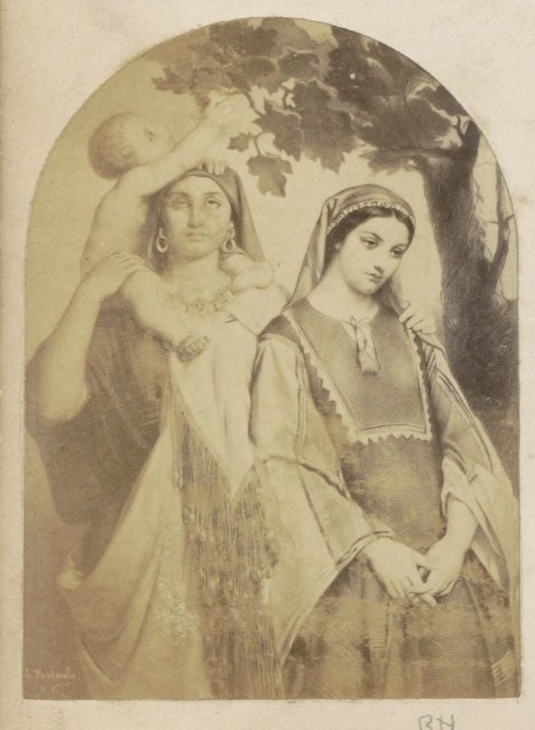 Fotoreprodukce (pravděpodobně) kresby Marie, Ježíše a Alžběty od Anonymous