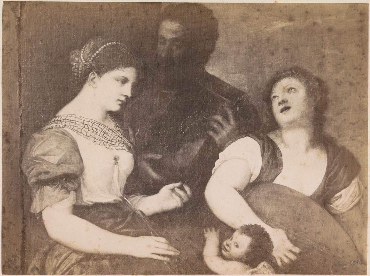 Fotoreprodukce obrazu Alegorie lásky podle Tiziana Tizian Alegorie (název na objektu) Kaiserl. Konigl. Galerie ve Vídni (název série na objektu) od Anonymous