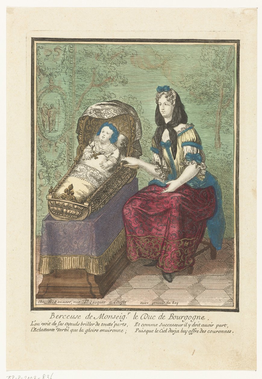 Francouzský král v kolébce Berceuse de Monsignor. Le Duc de Bourgogne. (název na objektu) od Anonymous