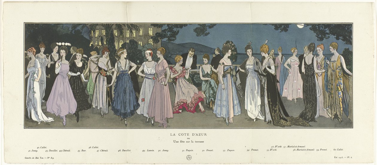 Gazette du Bon Ton, 1915 – č. 8-9: Azurové pobřeží aneb Párty na terase od Anonymous