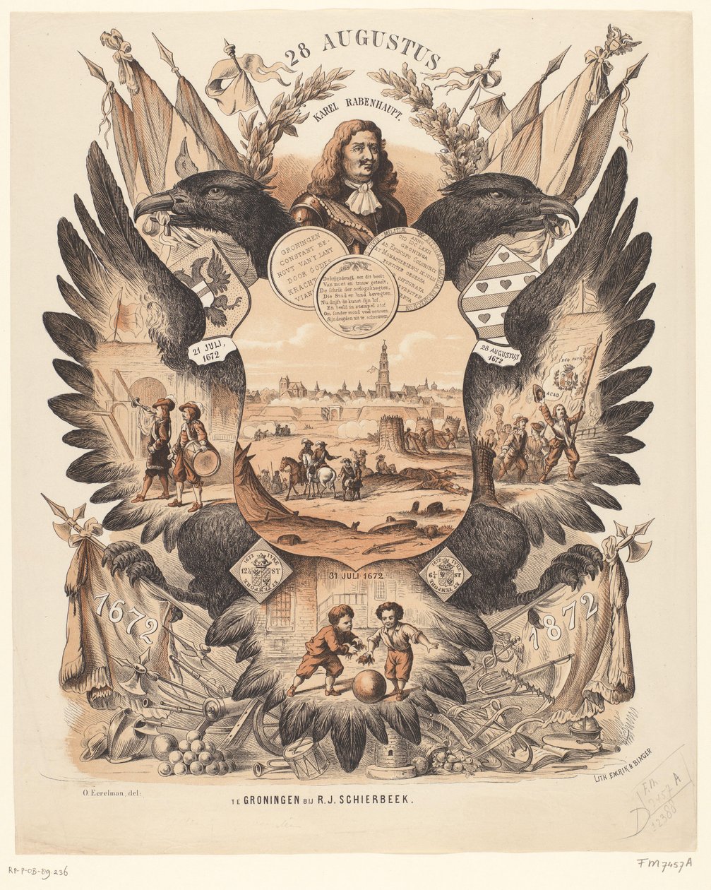 Pamětní deska oslavující 200 let reliéfu Groningenu 1672-1872 od Anonymous
