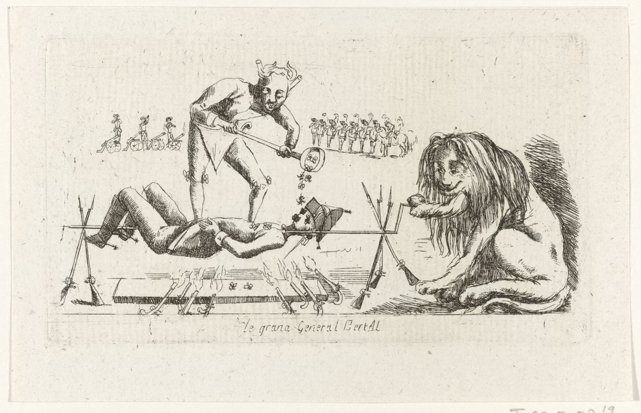 Generál Bertay na rožni le Grand General BertAl (titul na předmětu) Brabantská revoluce, 1787-1790 (název série) od Anonymous