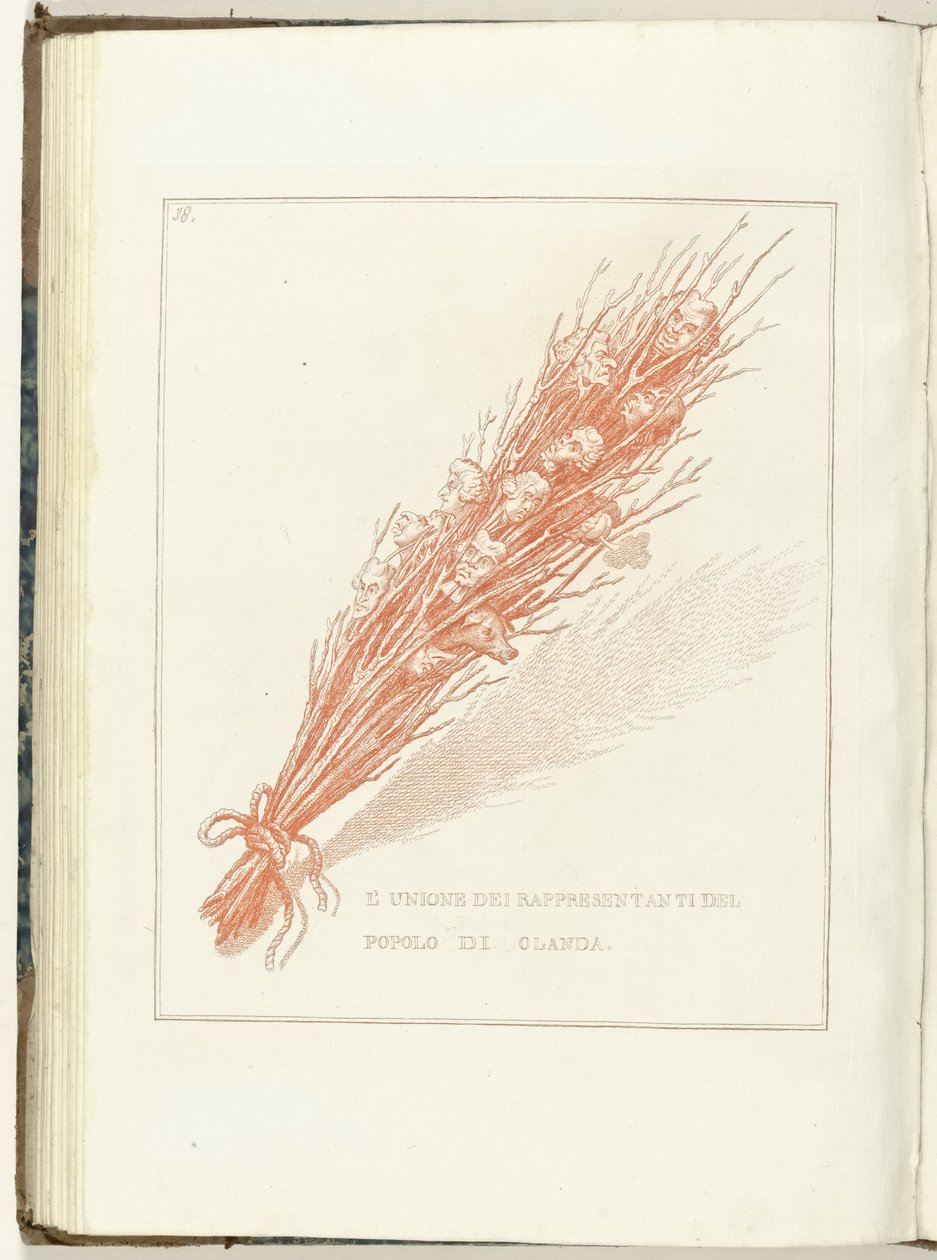 Gesel van de Provisionele Representanten van het Volk van Holland, 1795 Svaz lidových zástupců Nizozemska (název na předmět) Hollandia Regenerata (italská kopie) (název série) Regenerace Holandska: zrcadlo všem národům od Anonymous