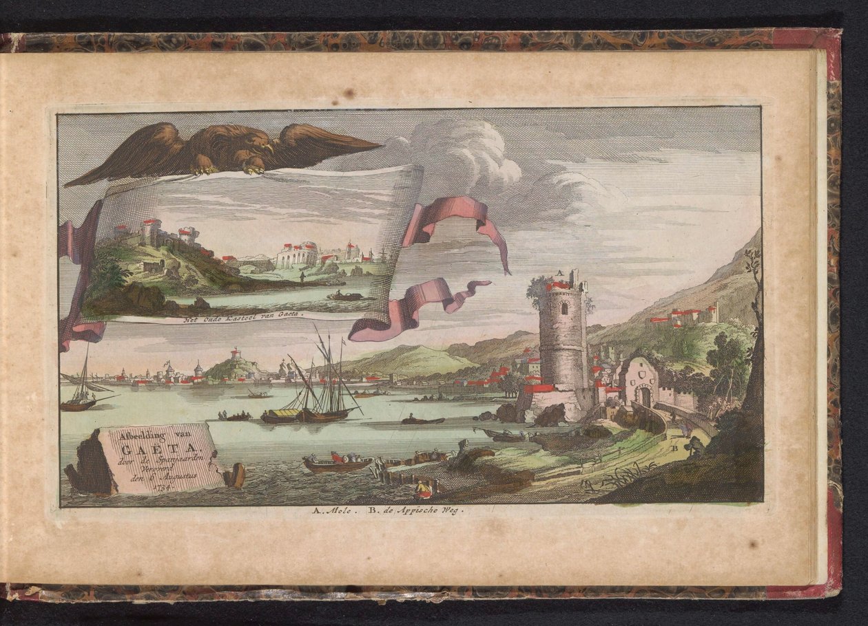 Pohled na Gaetu, 1734 Zobrazení Gaëty, dobyté Španěly 6. srpna 1734 (název na předmětu) od Anonymous
