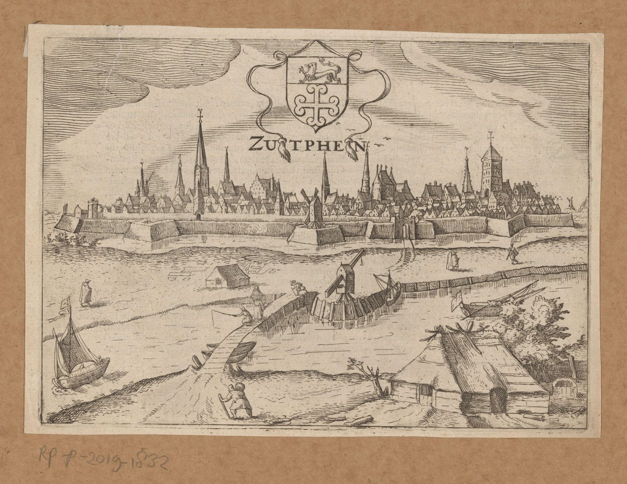 Pohled na Zutphen z druhé strany IJssel Zutphen (název na objektu) od Anonymous