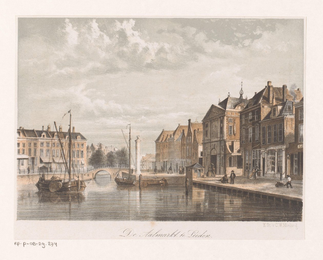 Pohled na Aalmarkt v Leidenu Aalmarkt v Leidenu (název na objektu) od Anonymous