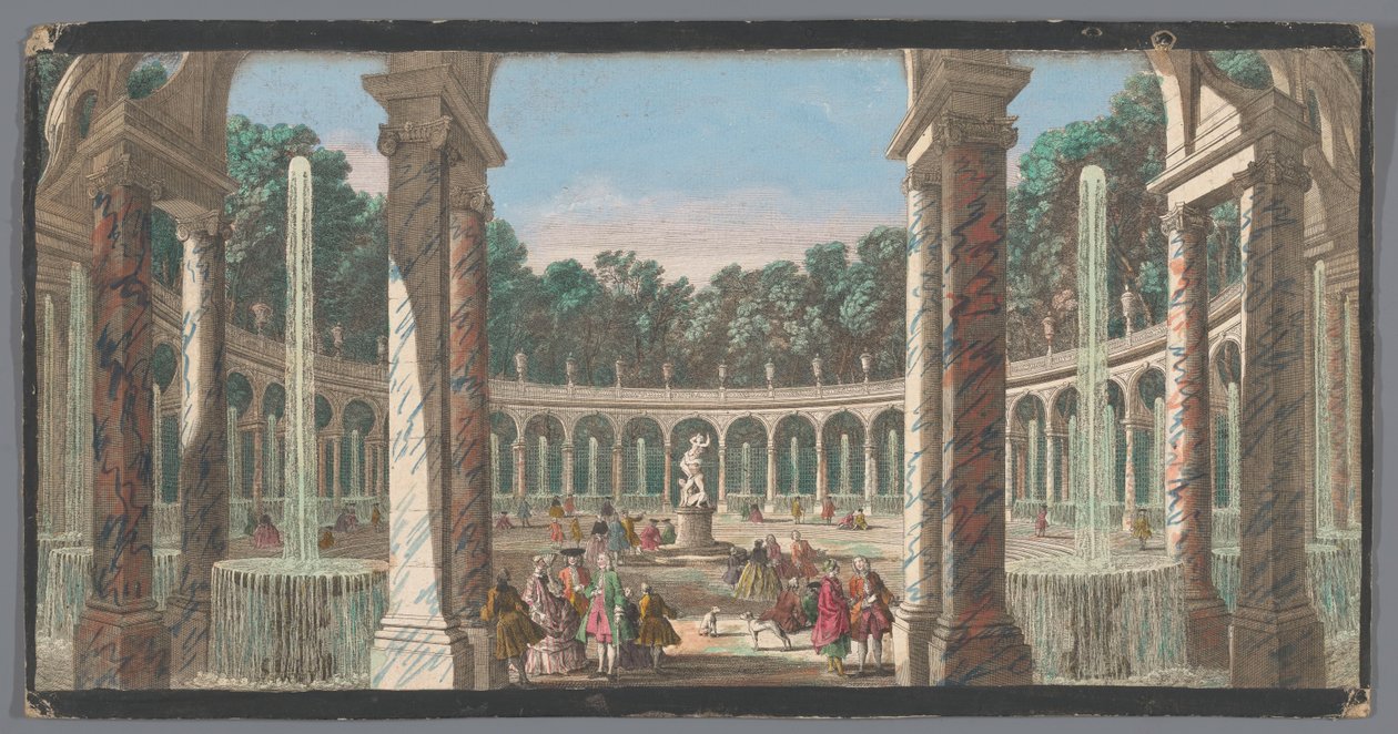 Pohled na kolonádu v zahradě Versailles La Colonnade (název na objektu) od Anonymous