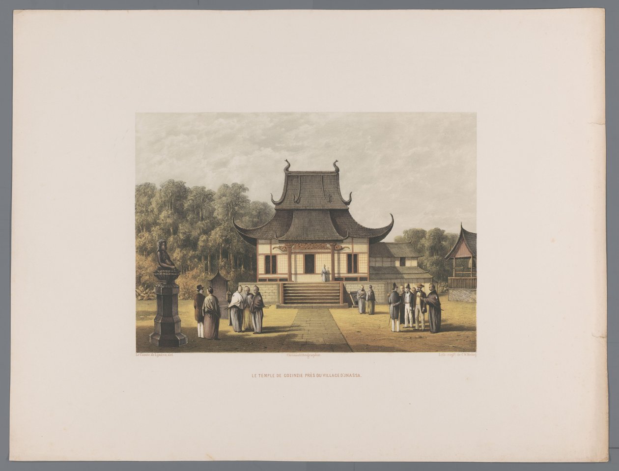 Gezicht op de Gozinzie Tempel bij D