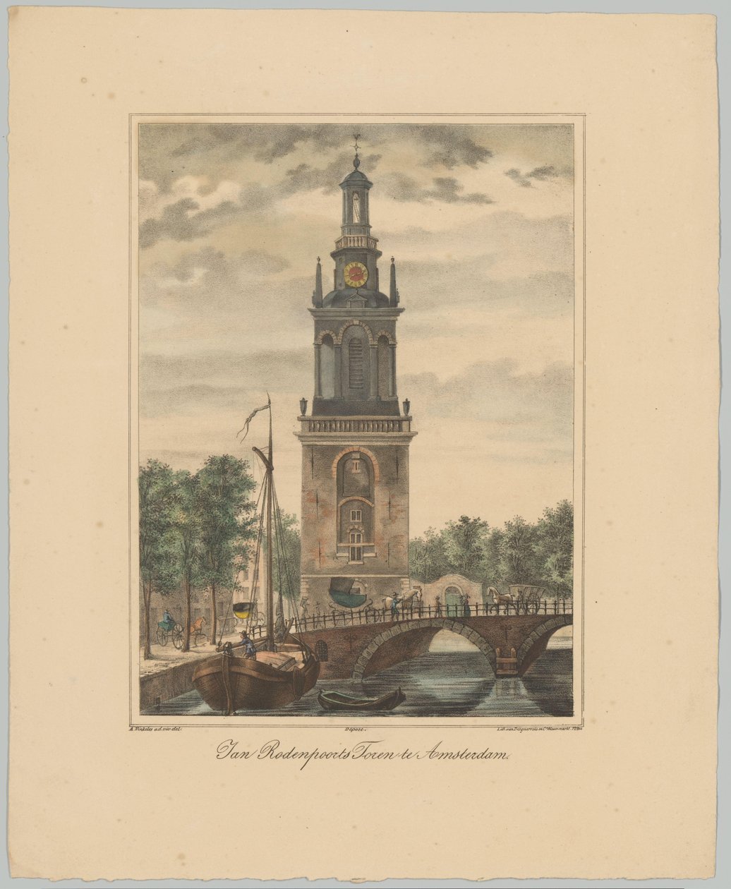 Pohled na Jan Roodenpoortstoren v Amsterdamu Jan Rodenpoorts Tower v Amsterdamu (název na objektu) Tváře šesti hlavních věží města Amsterdamu. 2. Cahier (název série) od Anonymous