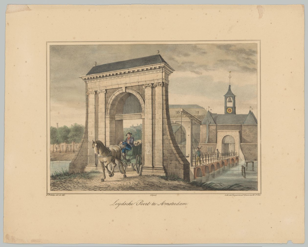Pohled na Leidsepoort v Amsterdamu Leydsche Poort v Amsterdamu (název na objektu) Tváře šesti hlavních bran města Amsterdamu. 1st Cahier (název série) od Anonymous