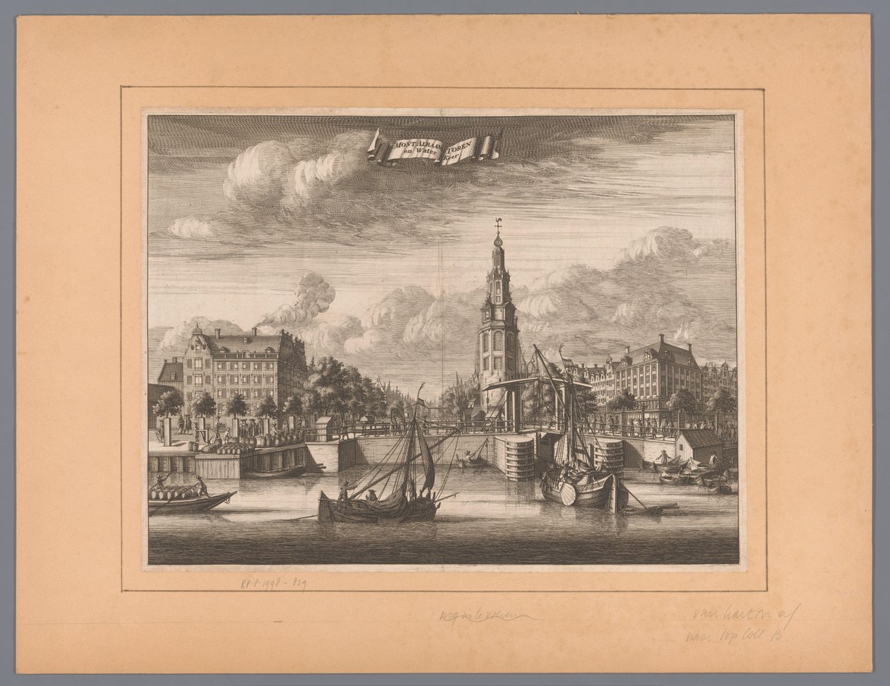 Pohled na Montelbaanstoren v Amsterdamu Montelbaanstoren a Water Keer (název na objektu) od Anonymous