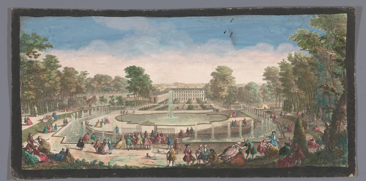 Gezicht op de Orangerie van het Château de Saint-Cloud Pohled na Chateau de St. Cloud ze strany Oranžerie (nadpis na objektu) od Anonymous
